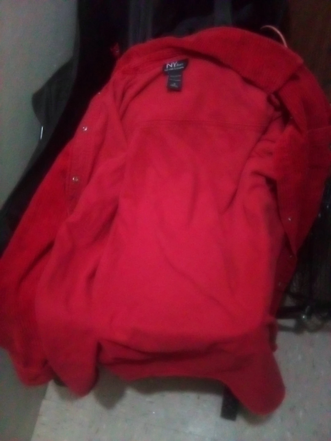 Red NY & Company 100% Cotton Button-Up Shirt - Size M - photo 2