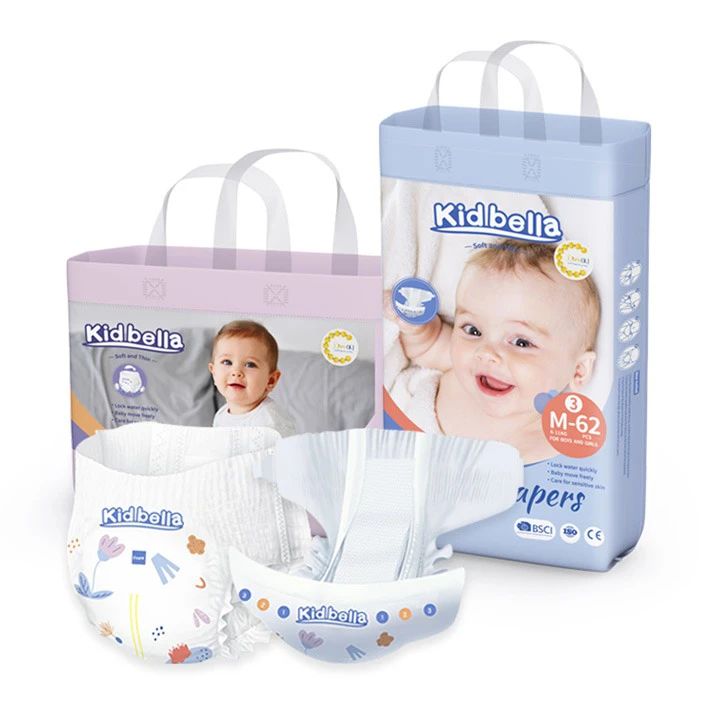Kidbella Baby Diapers Size M - 62 Count