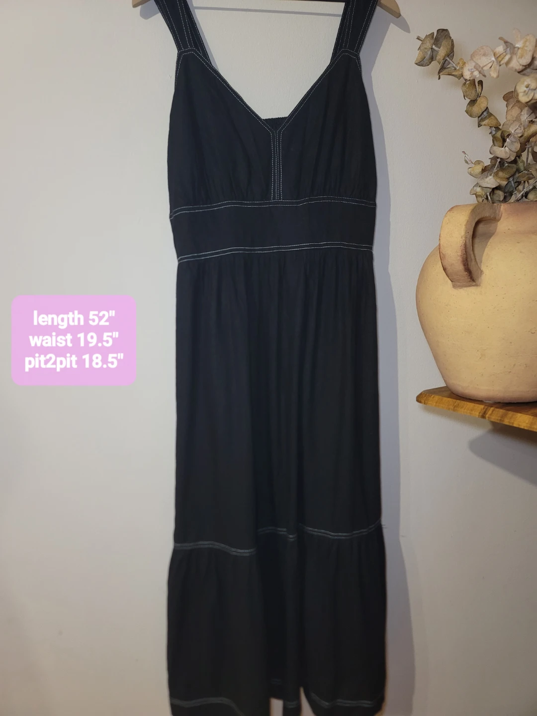 Scoop Linen Blend Maxi Dress Coastal Modern Minimal Boho Sz XL - photo 3