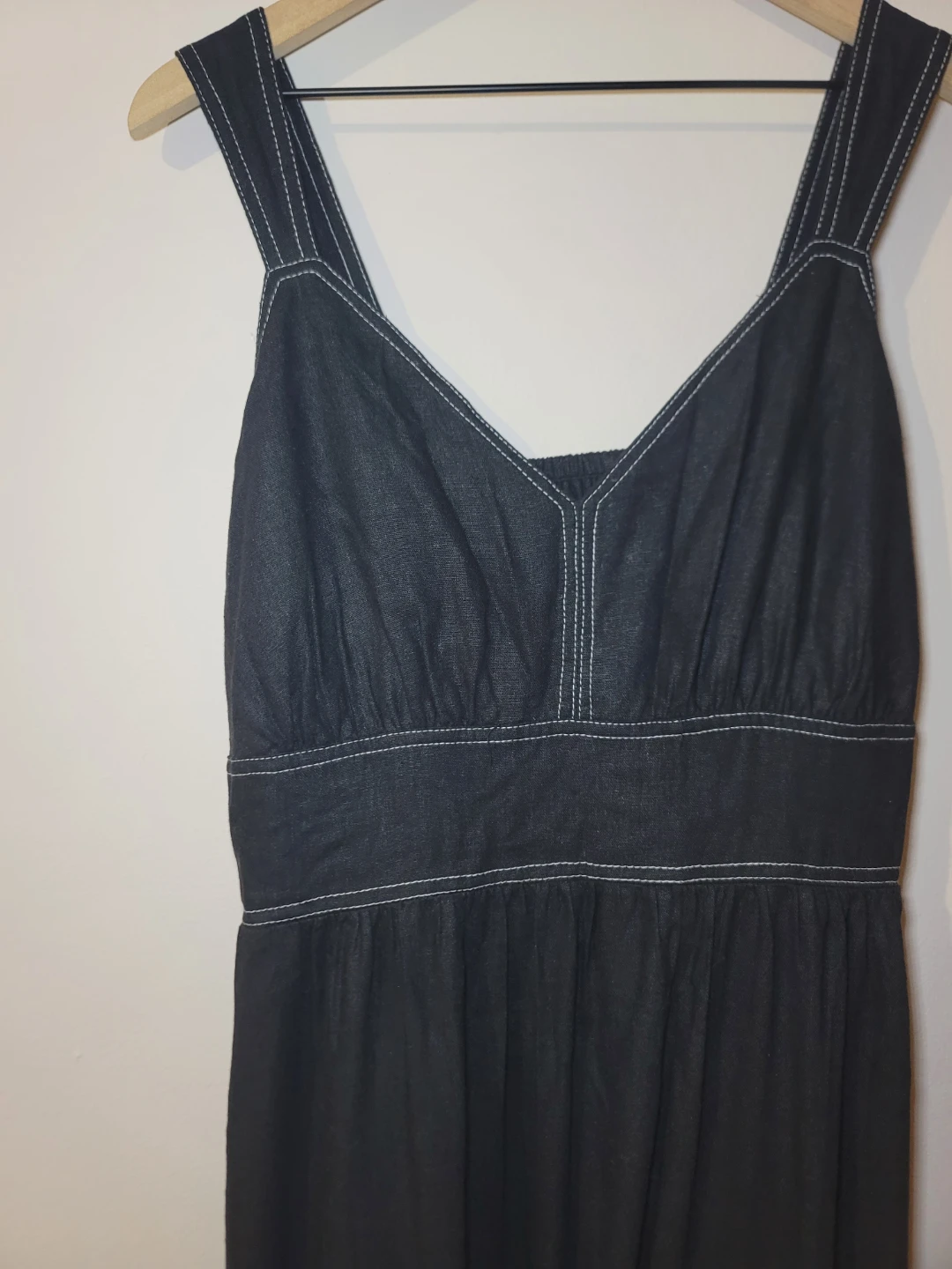 Scoop Linen Blend Maxi Dress Coastal Modern Minimal Boho Sz XL - photo 4