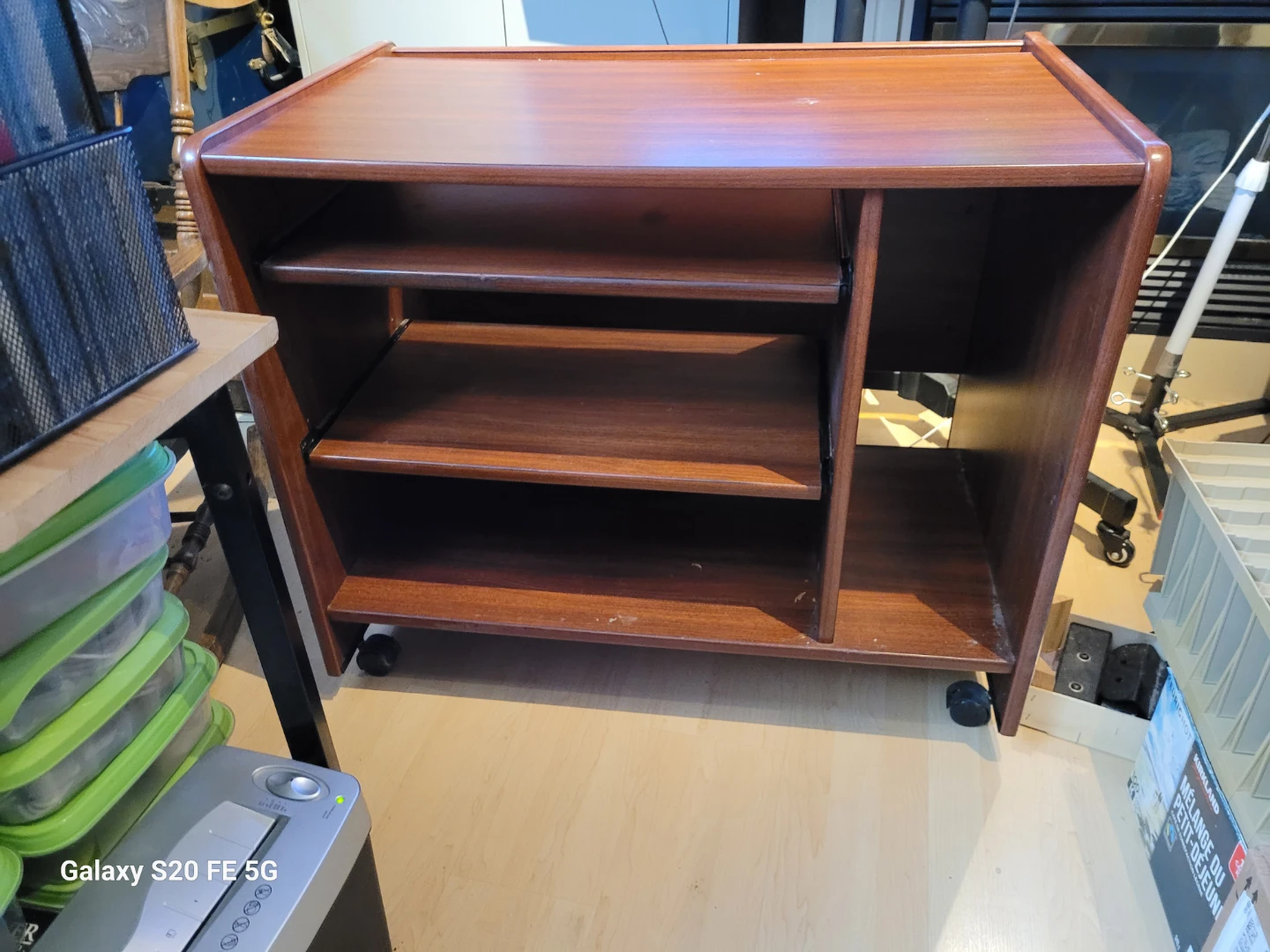 Wooden computer Stand with Wheels