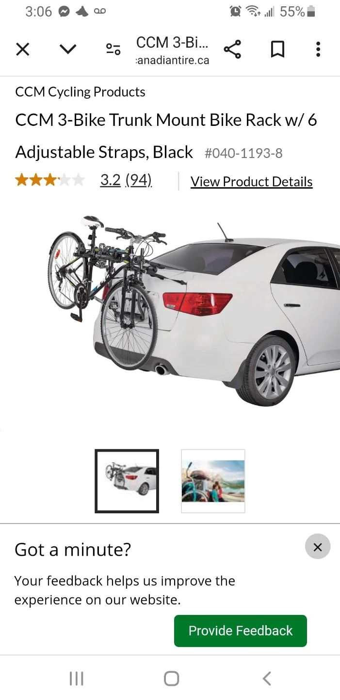 CCM 3-Bike Trunk Mount Bike Rack - photo 2