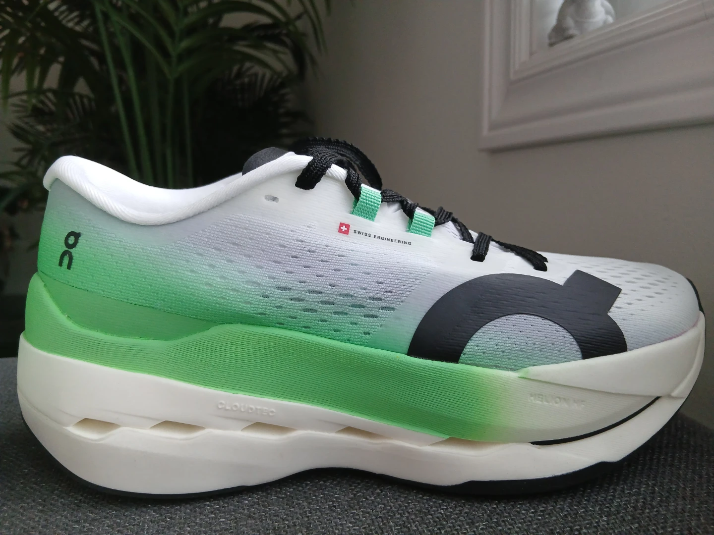 On Running Cloudboom Max Shoes - White/Green - Size 8.5 - photo 5