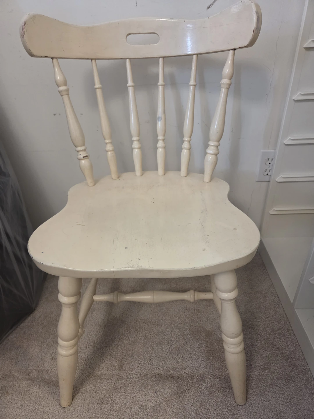 Cream Vintage Vanity Desk with Chair - photo 2