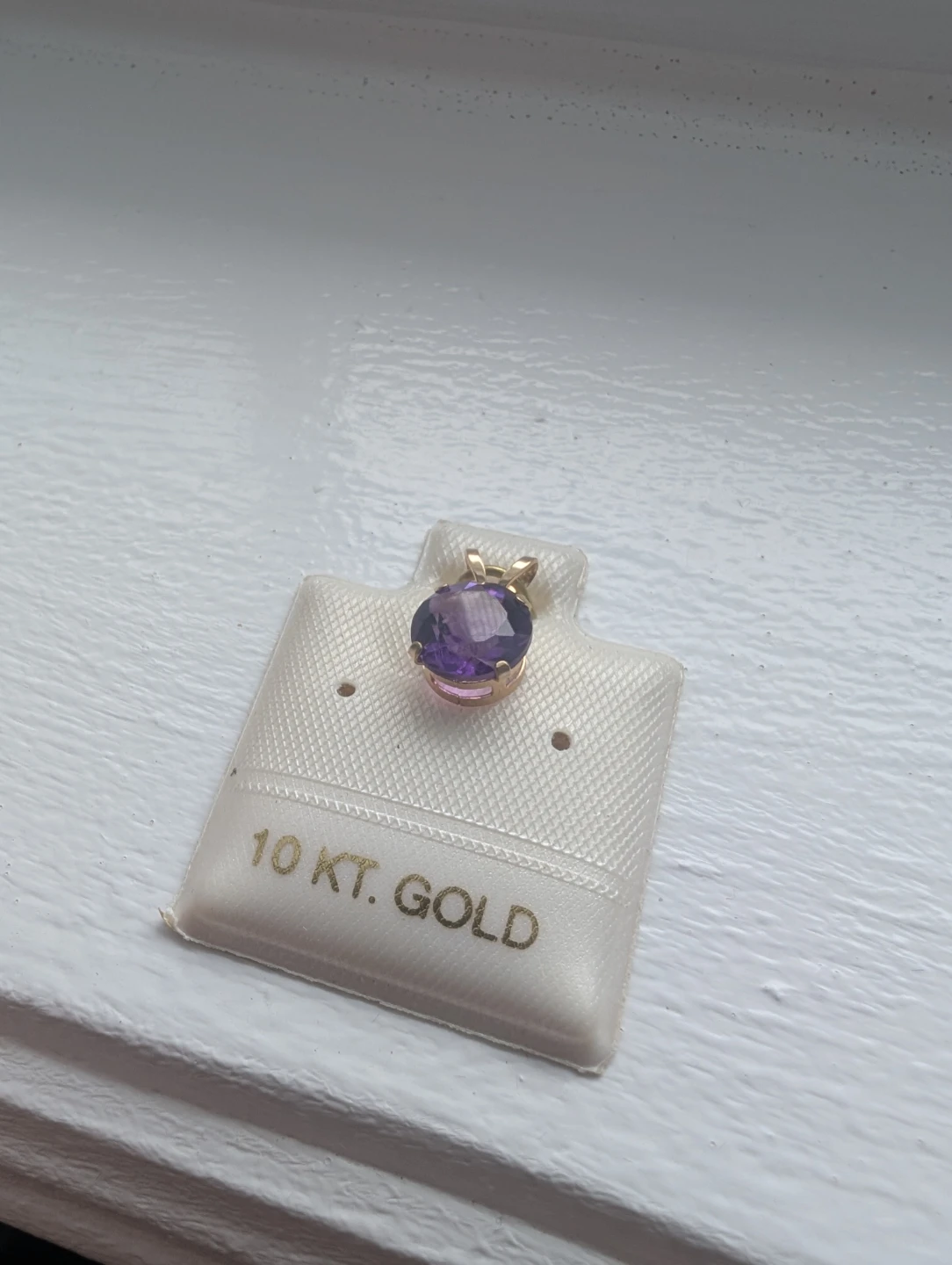 Brand New 10K Yellow Gold Amethyst Pendant For Sale - photo 2