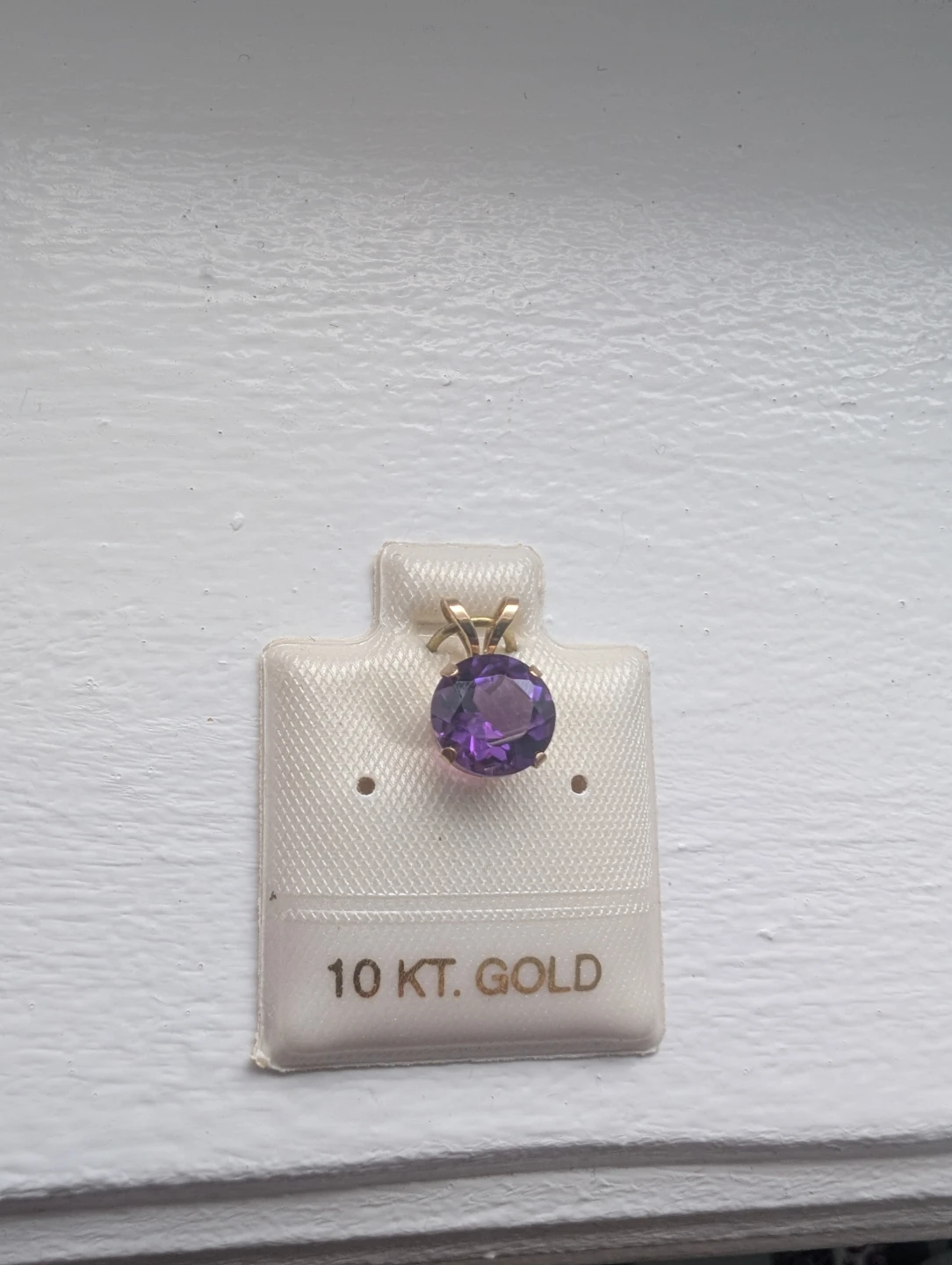 Brand New 10K Yellow Gold Amethyst Pendant For Sale - photo 3