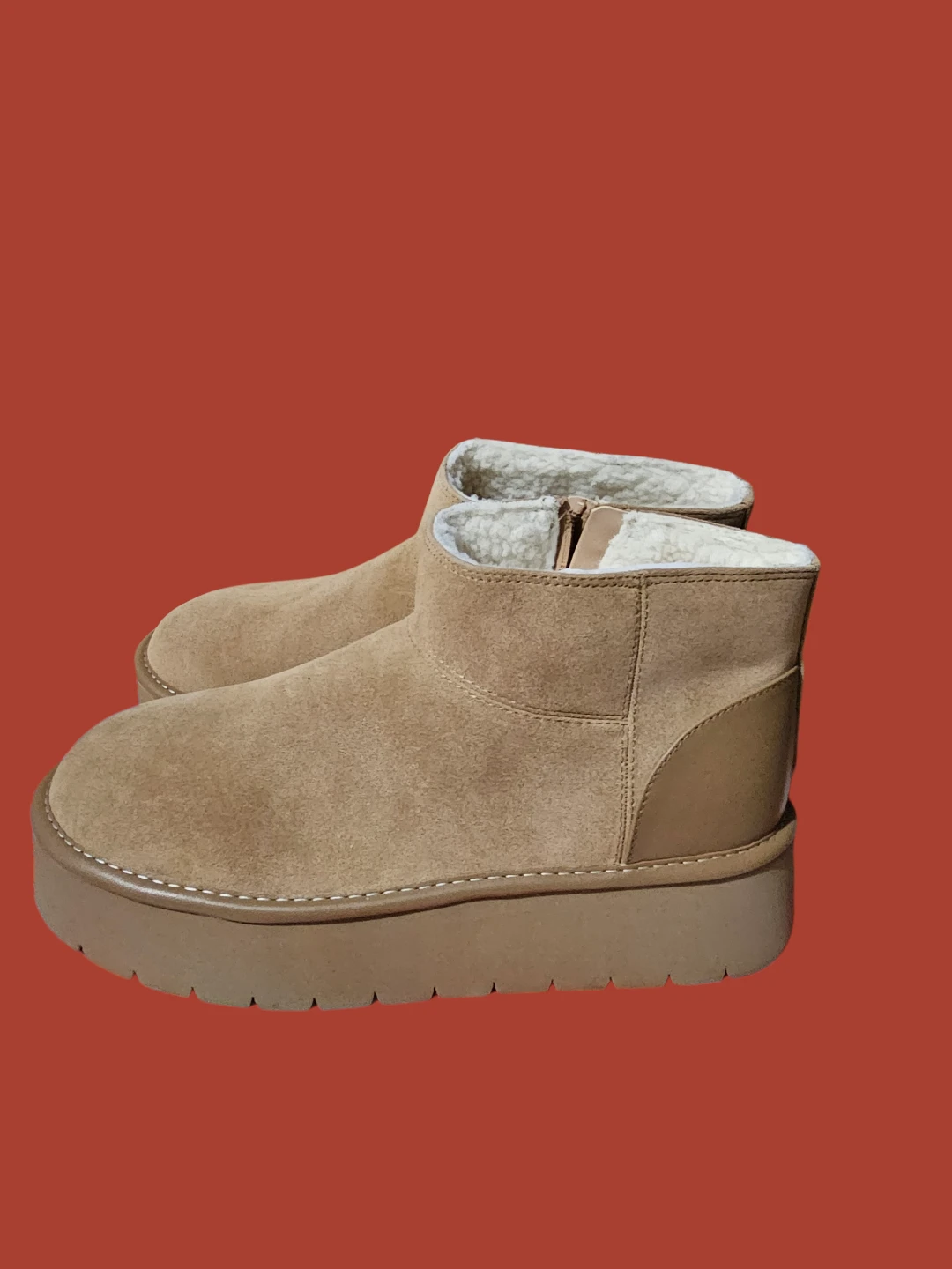 🥕Women's Tan Suede Platform Winter Boots🥕