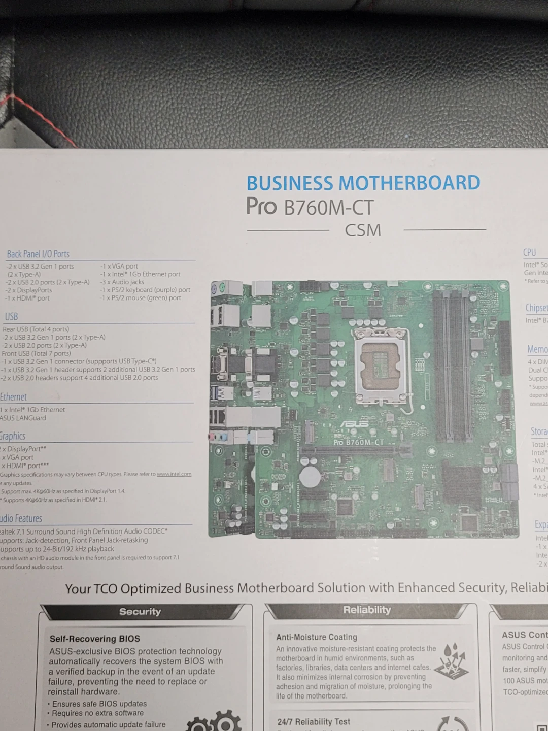 SEALED Asus pro b760m-ct-csm DDR5 - photo 2