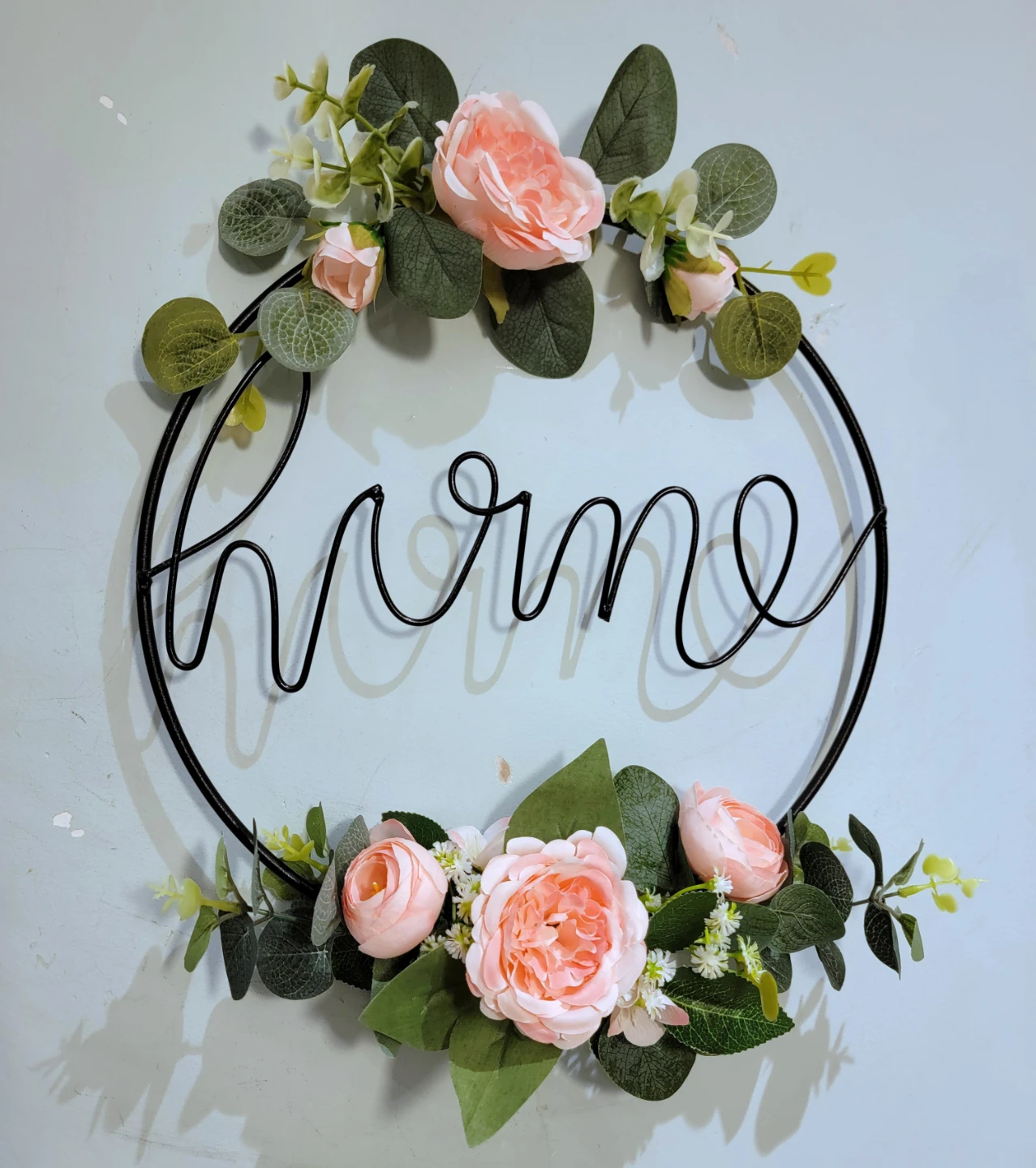 Floral "Home" Wreath Decor