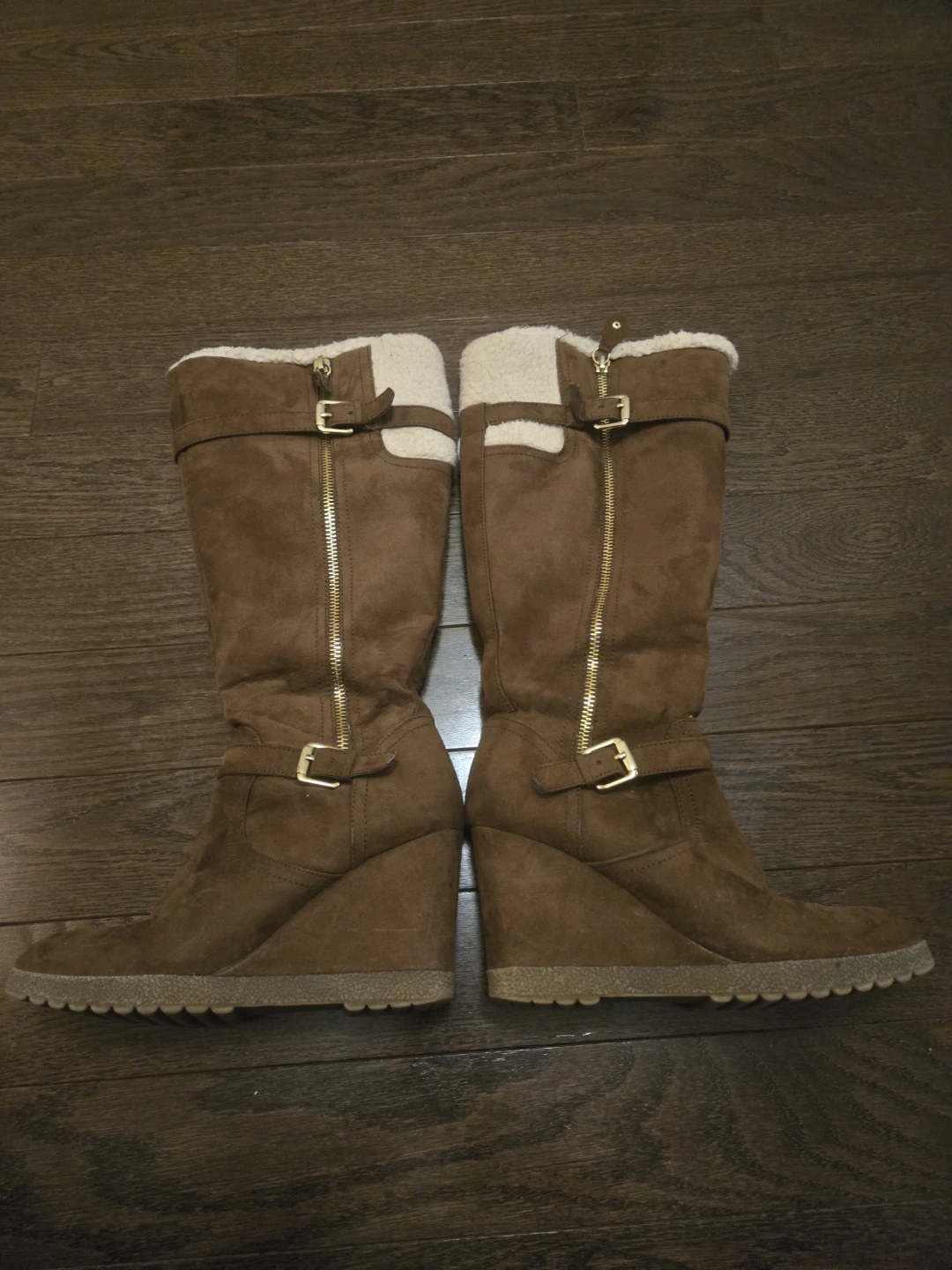 Unisa Women's Brown Knee High Wedge Boots