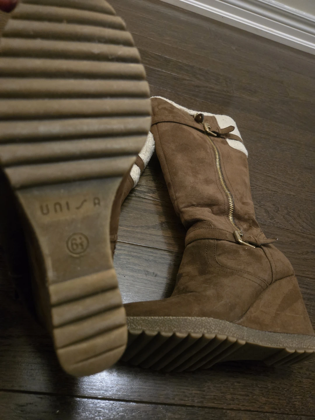 Unisa Women's Brown Knee High Wedge Boots - photo 2