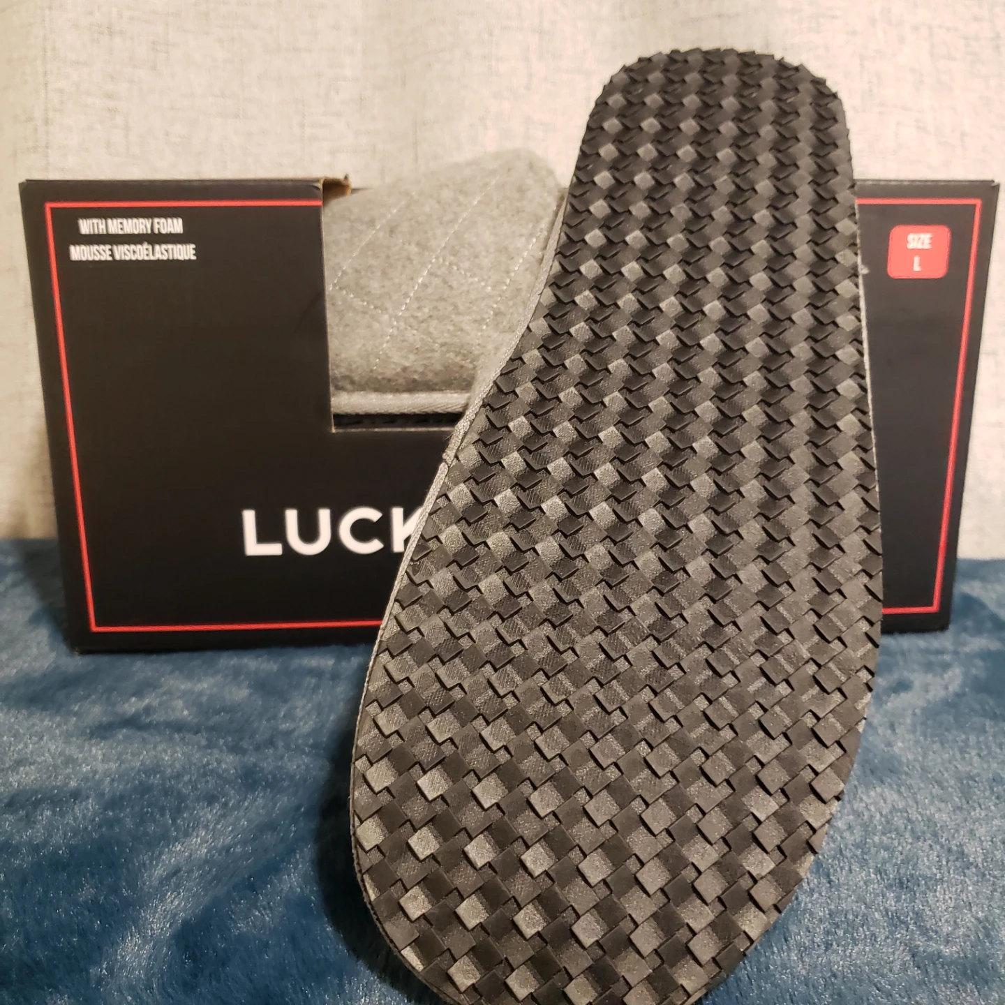 Lucky Brand Men's Grey Memory Foam Slippers - Size L - photo 5
