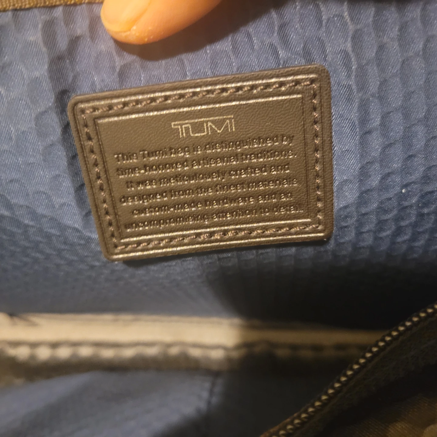 Tumi Blue/Brown Nylon and Leather Slim Briefcase - photo 4
