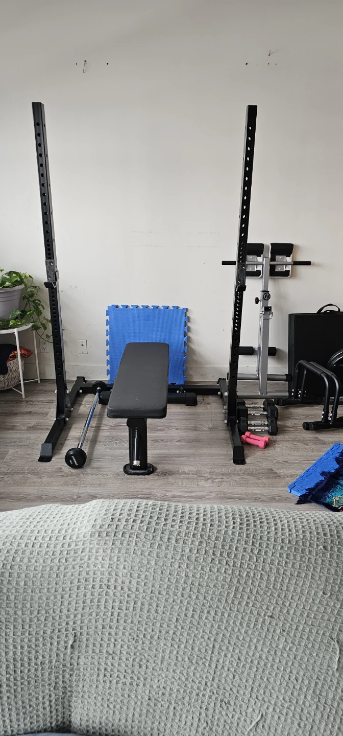 Adjustable Weight Bench and Squat Rack Set