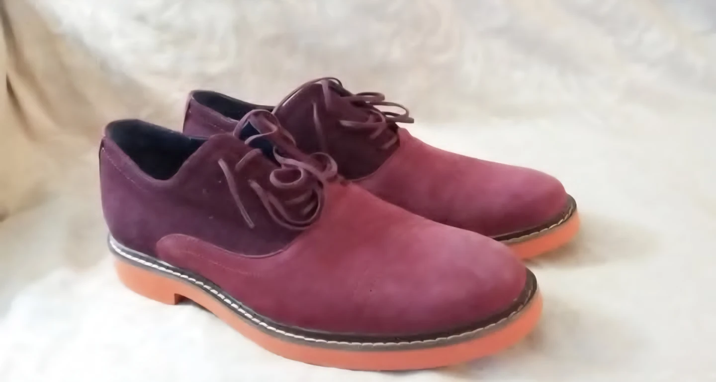 Cole Haan Men's Burgundy Suede Oxford Shoes Size 8M