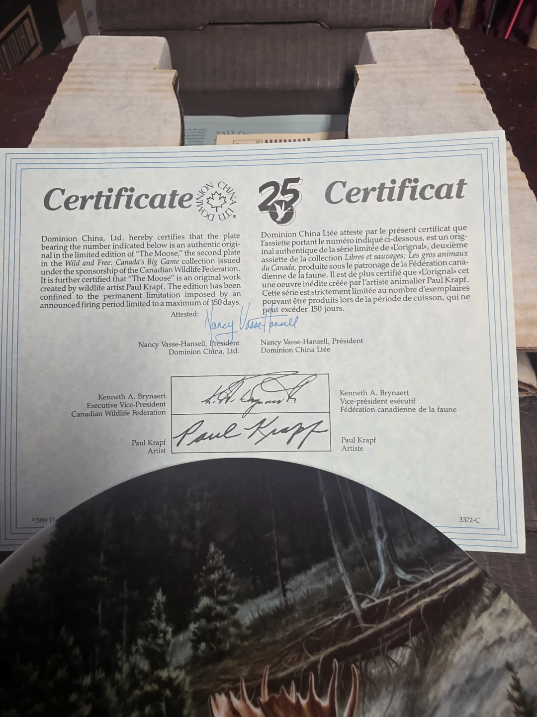Paul Krapf "The Moose" Limited Edition Collector Plate - photo 2