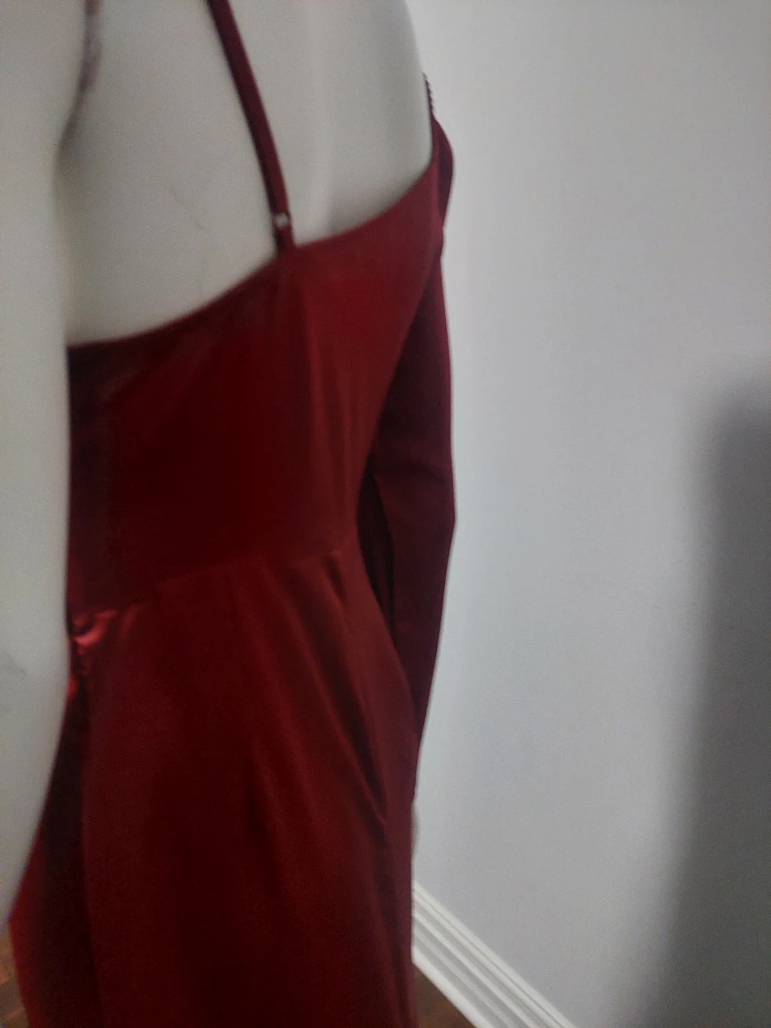 Red One-Sleeve Maxi Dress - photo 3