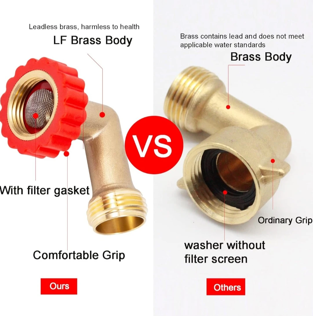 Brass Garden Hose Elbow with Filter - photo 4