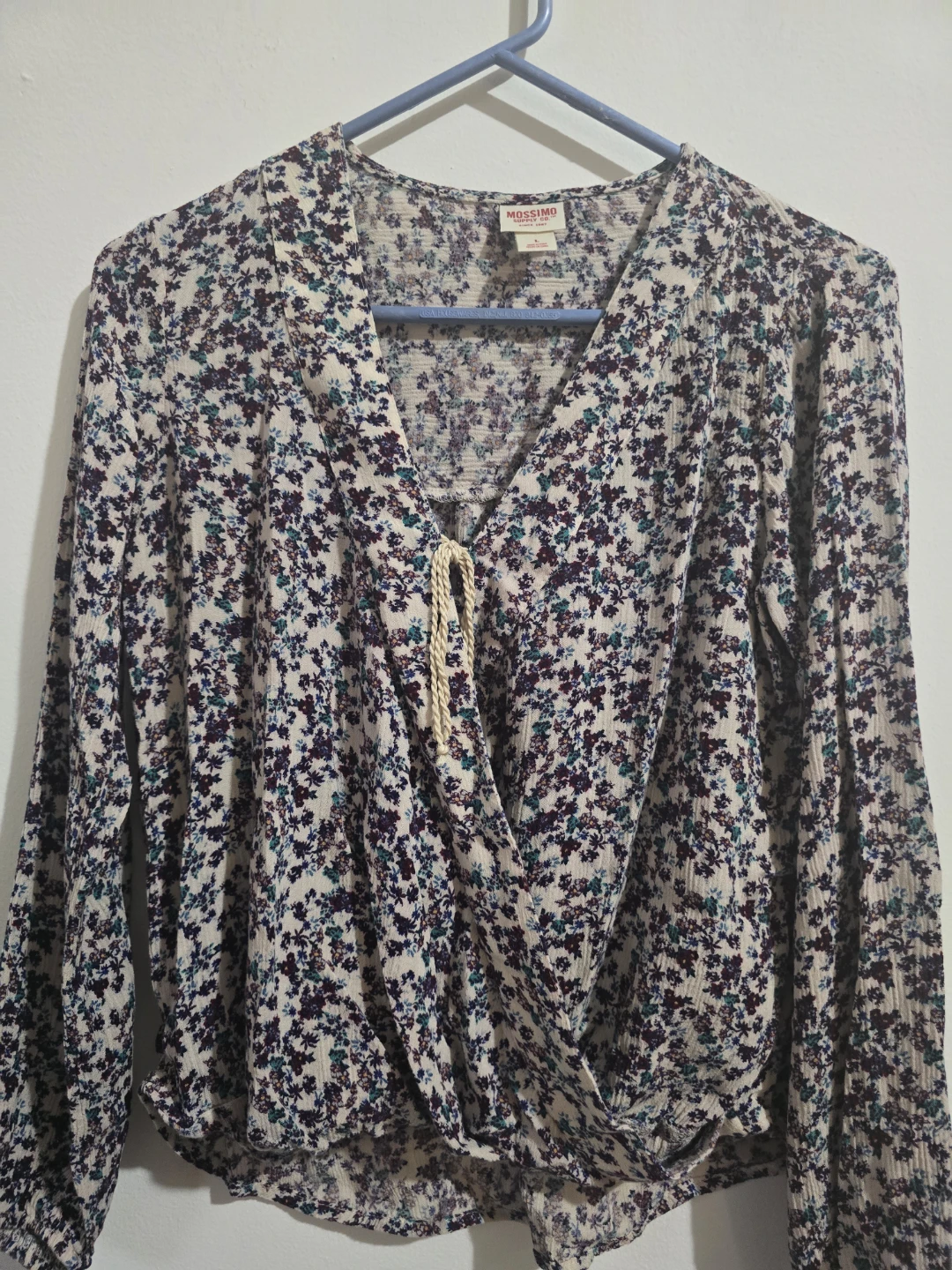 Mossimo Floral Wrap Long Sleeve Blouse