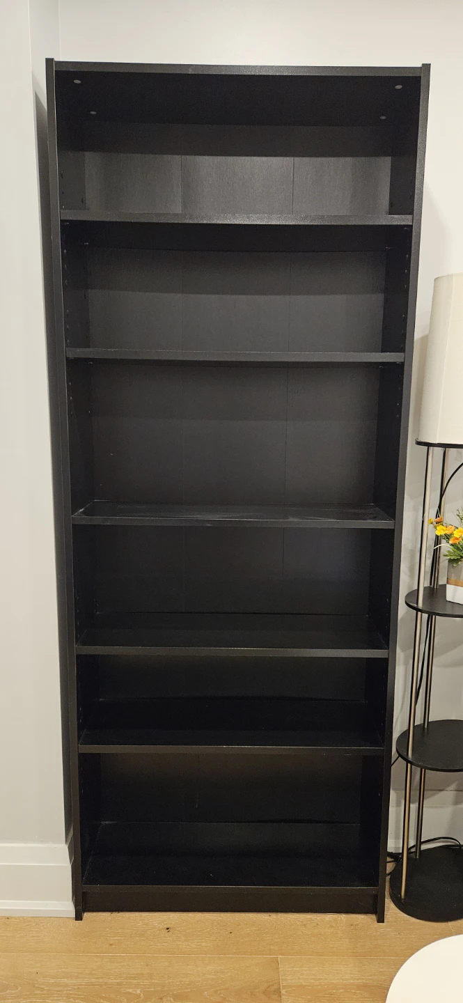 Black 6-Shelf Bookshelf