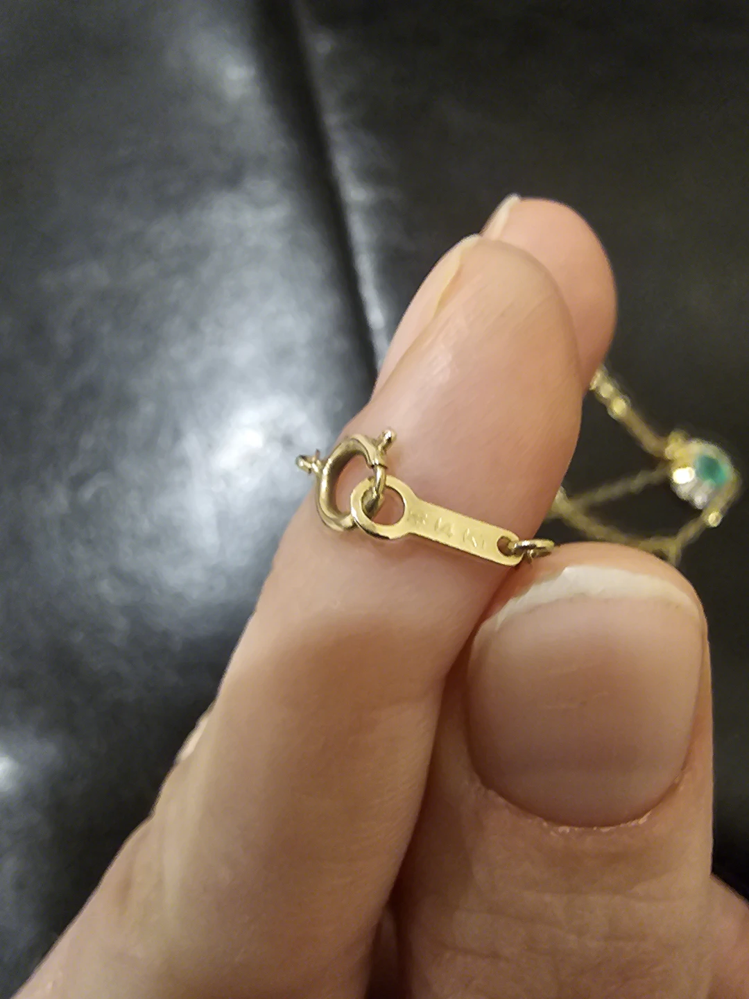 14K Gold Emerald and Diamond Necklace - photo 3