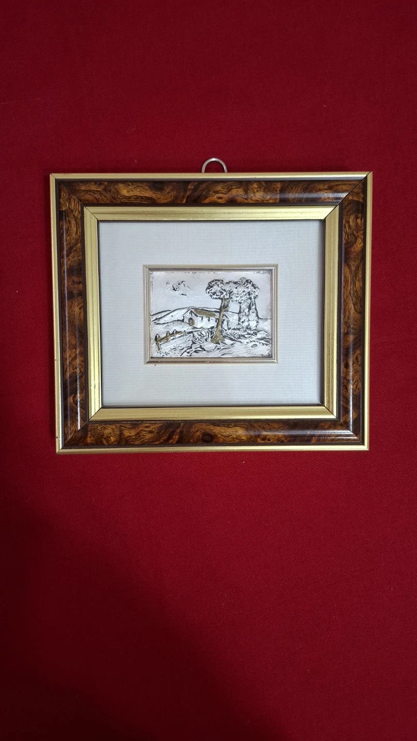 Framed Silver Art Piece '925' Stamp