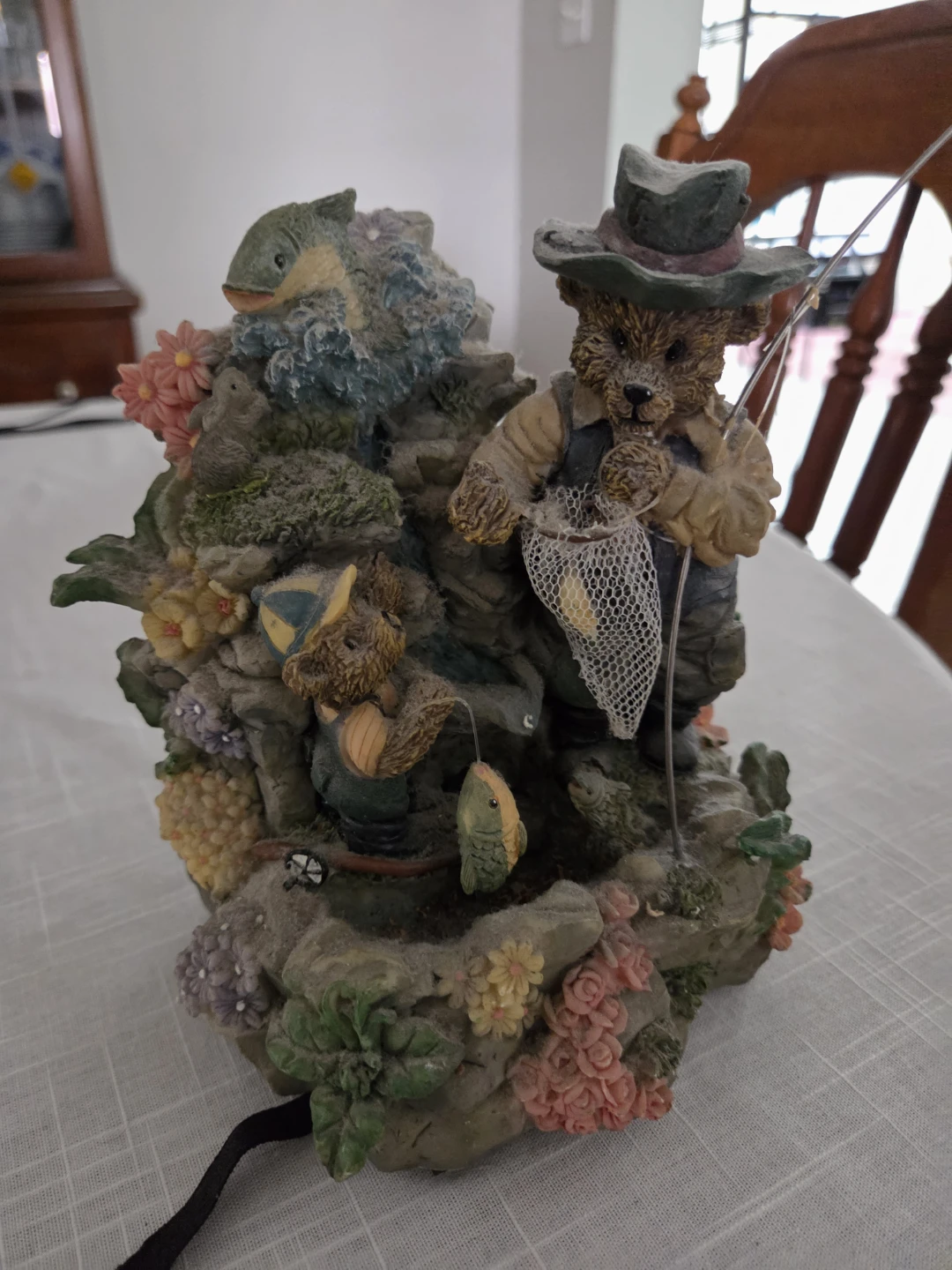 Bear Fishing Figurine