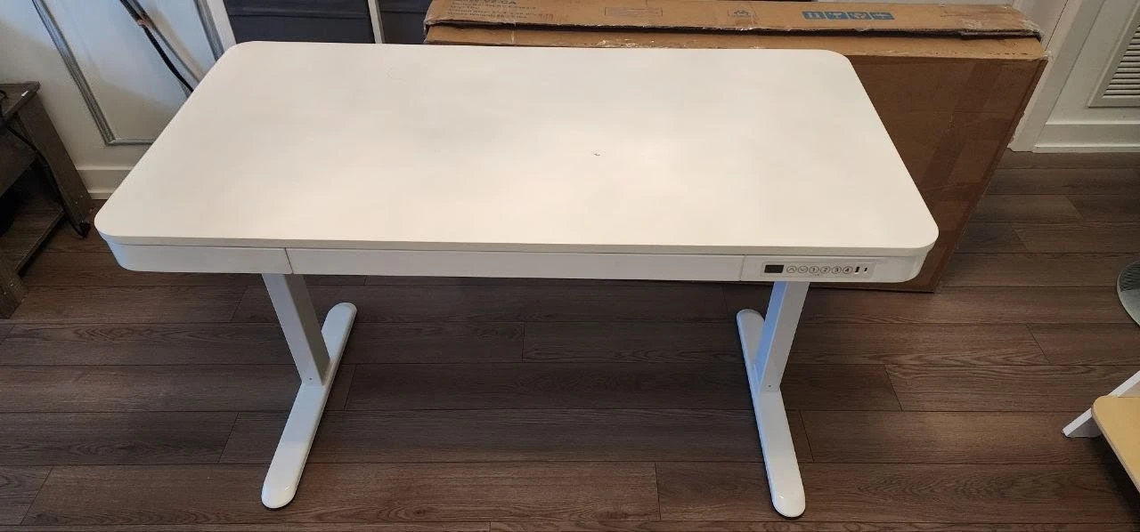 Brand New Flexispot White Standing Desk with drawer