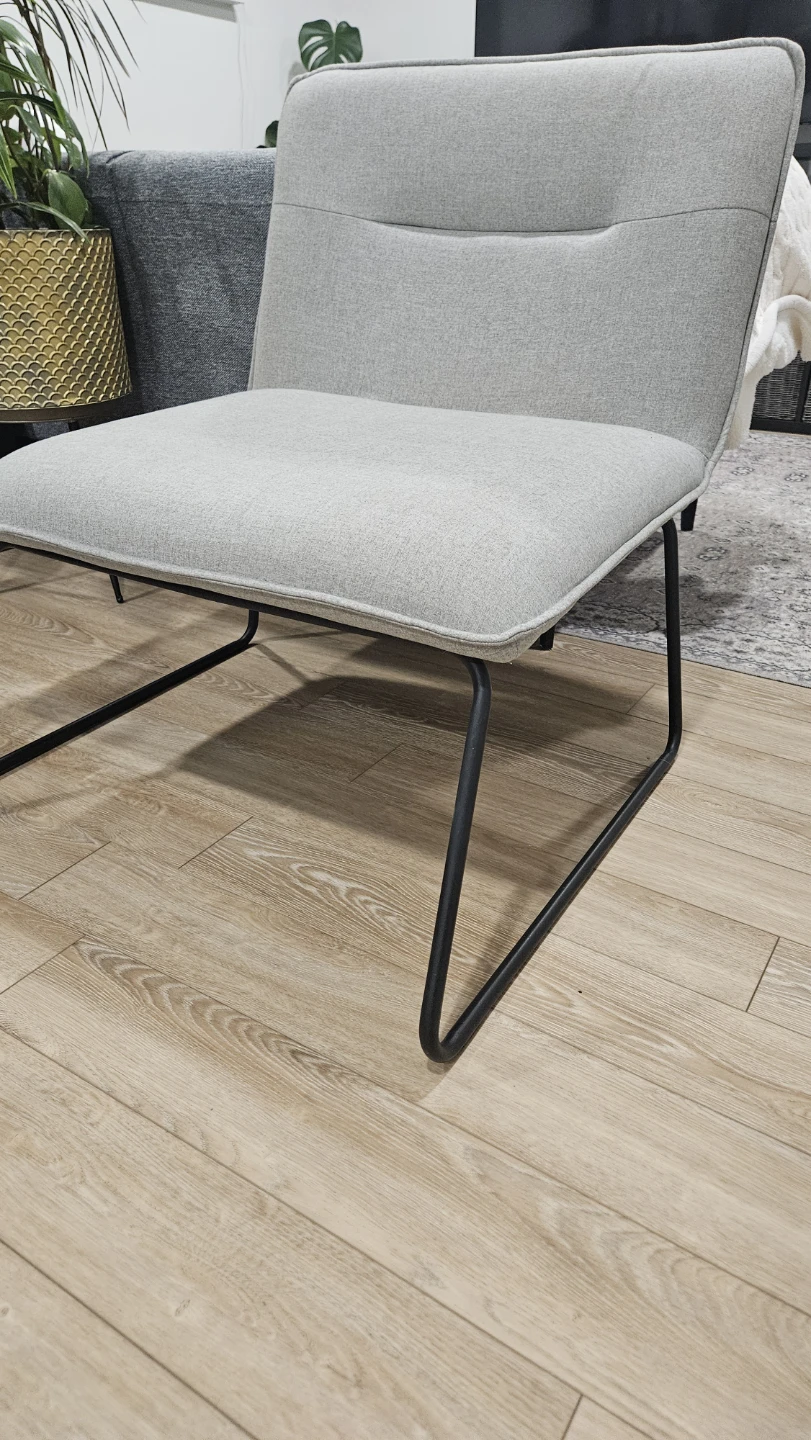 Grey Accent Chair with Black Metal Legs - photo 2