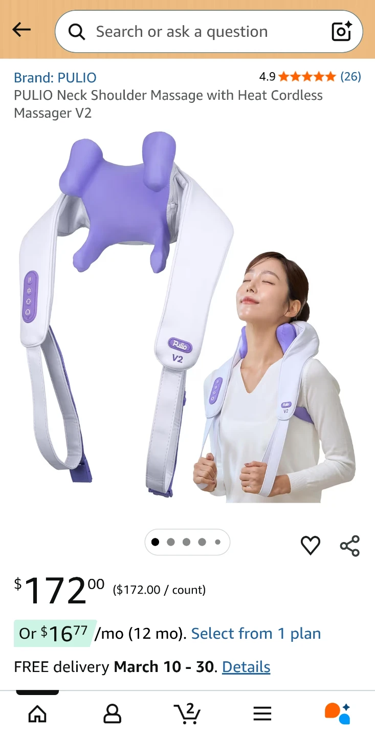 PULIO Neck Shoulder Massager V2 with Heat