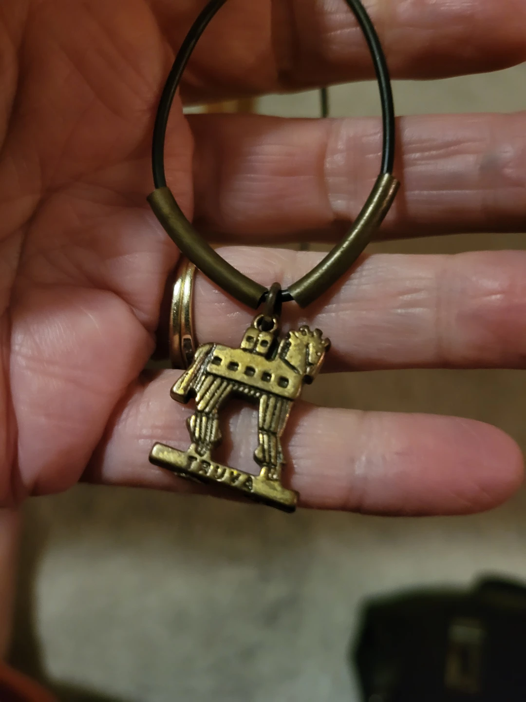 Bronze Tone Trojan Horse Pendant Necklace - photo 2