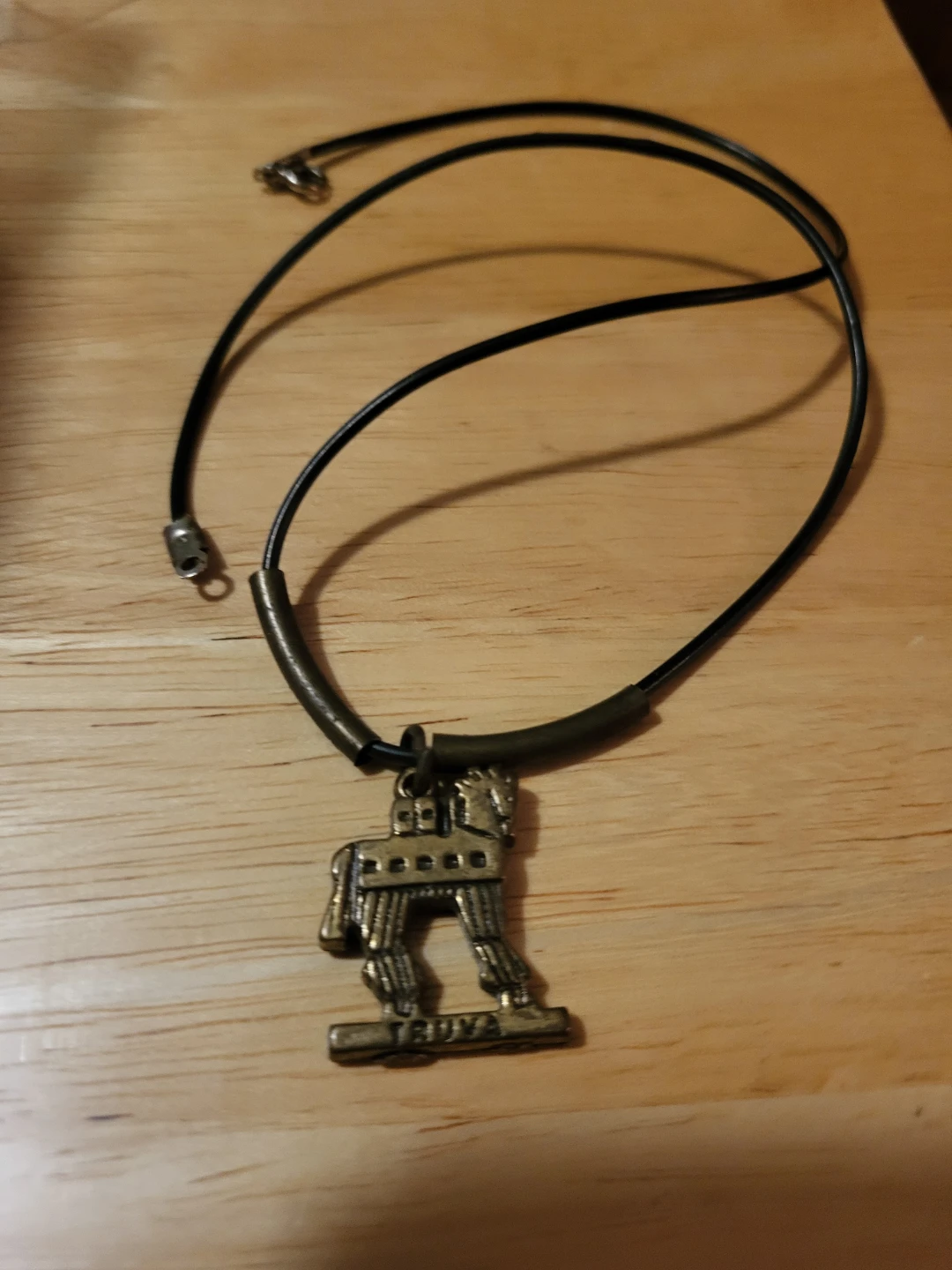 Bronze Tone Trojan Horse Pendant Necklace - photo 3