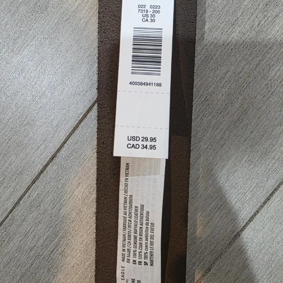 American Eagle Genuine Leather Belt - Brown - Size 30 - photo 3