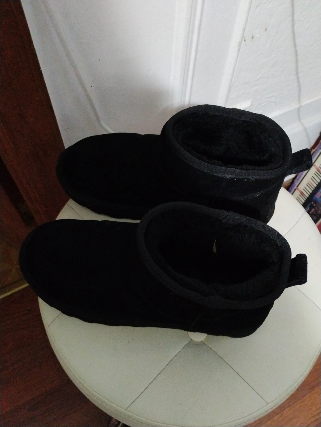 🥕*Black Sheepskin Lined Ankle Boots - photo 2