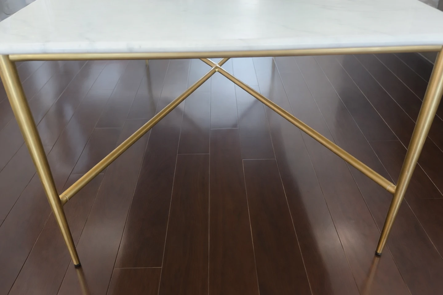 West Elm Coffee Table - Real Marble Top & Gold Base - photo 2