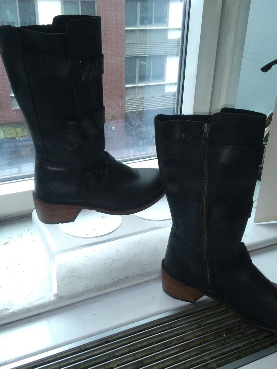 Dr. Martens Black Leather Buckle Motorcycle Boots