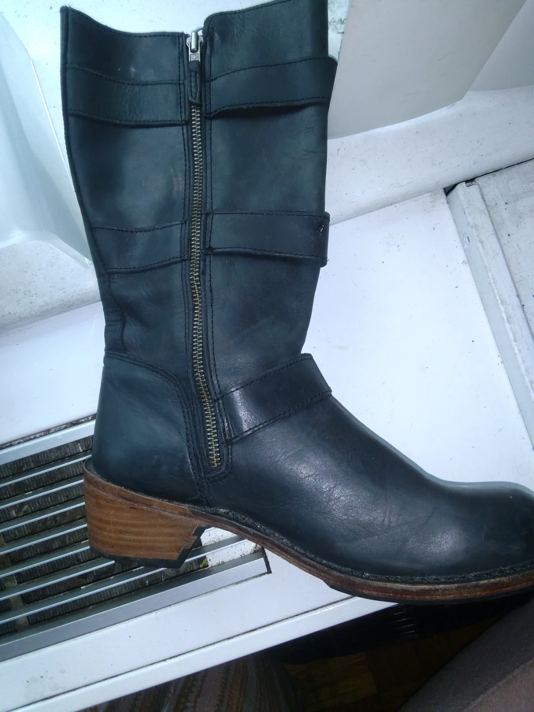 Dr. Martens Black Leather Buckle Motorcycle Boots - photo 2