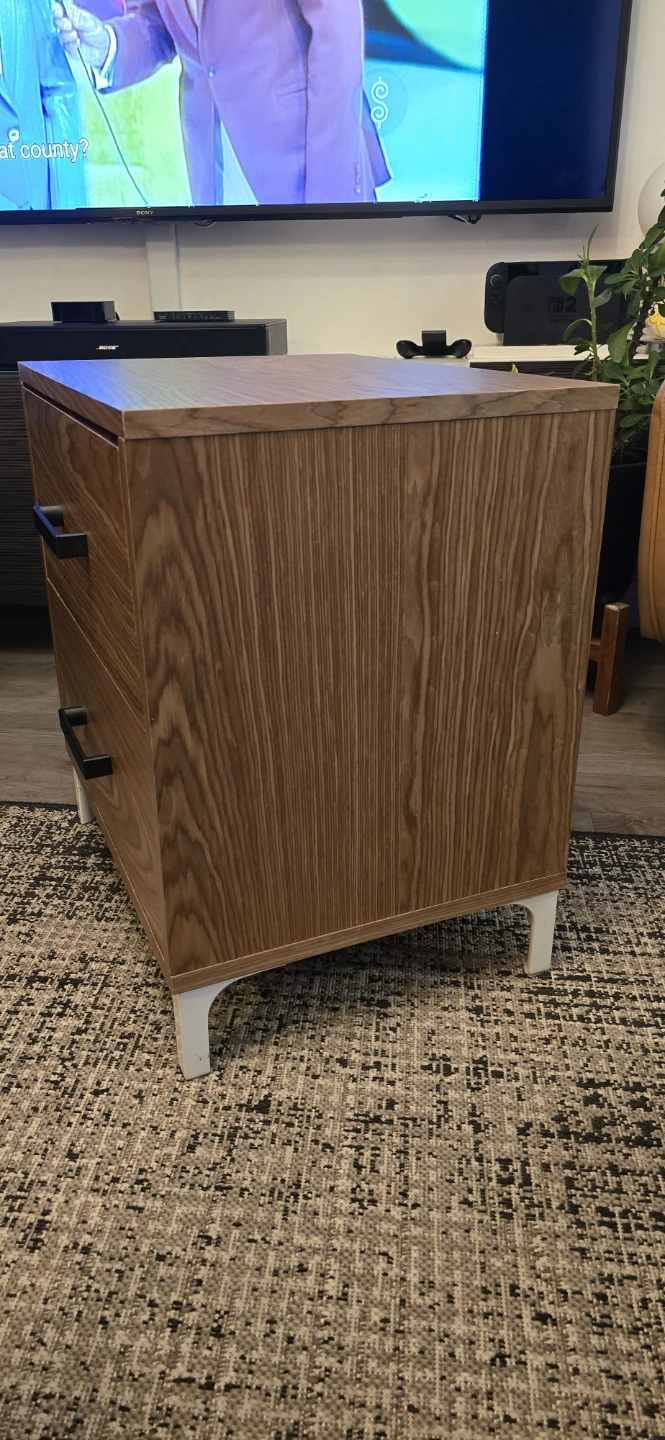 Two-Drawer Solid Wood Nightstand - photo 2