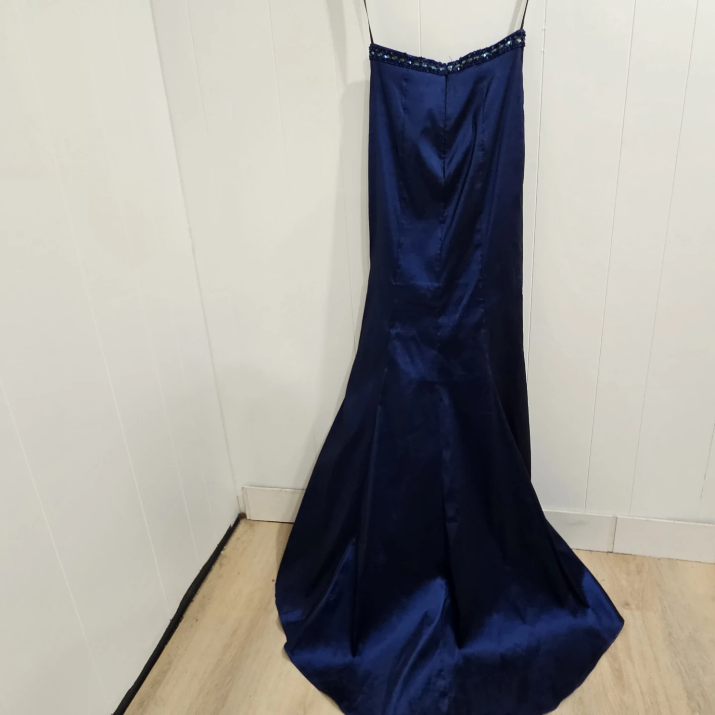 Milano Formals Blue Beaded Halter Dress - photo 3