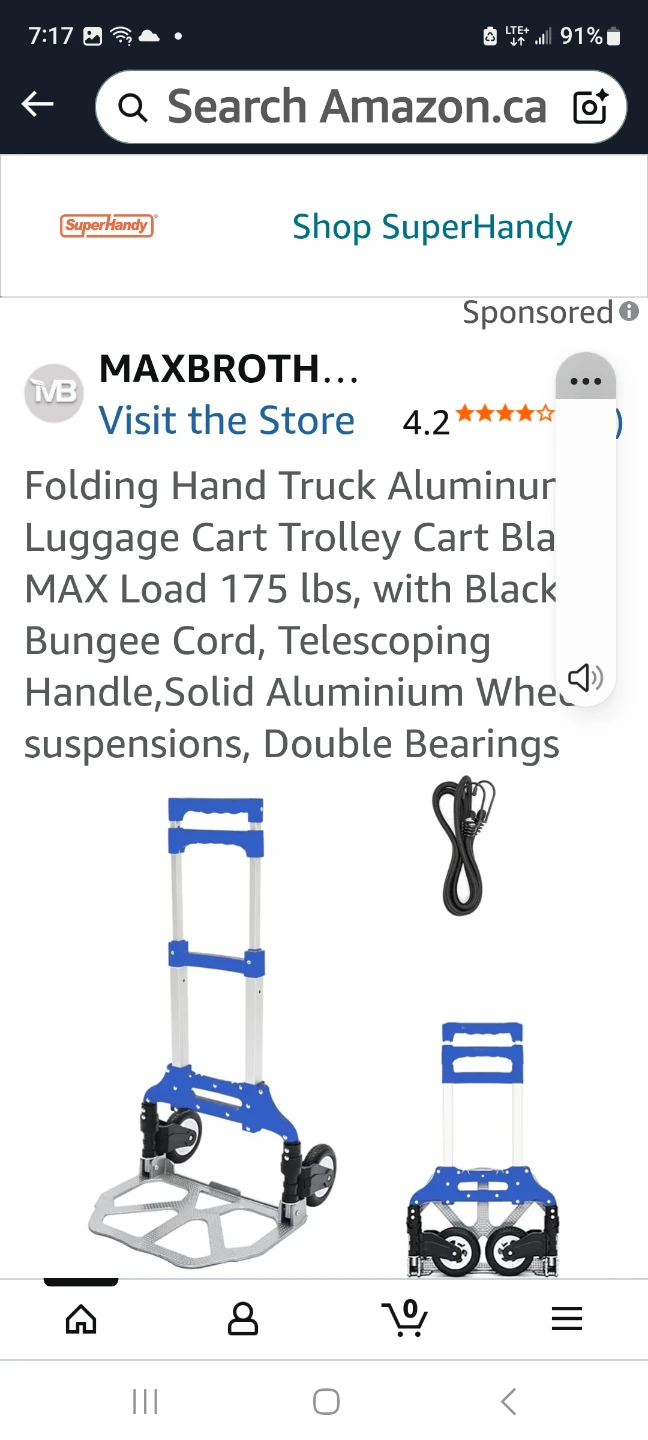 Folding Hand Truck Aluminum Luggage Cart - photo 3