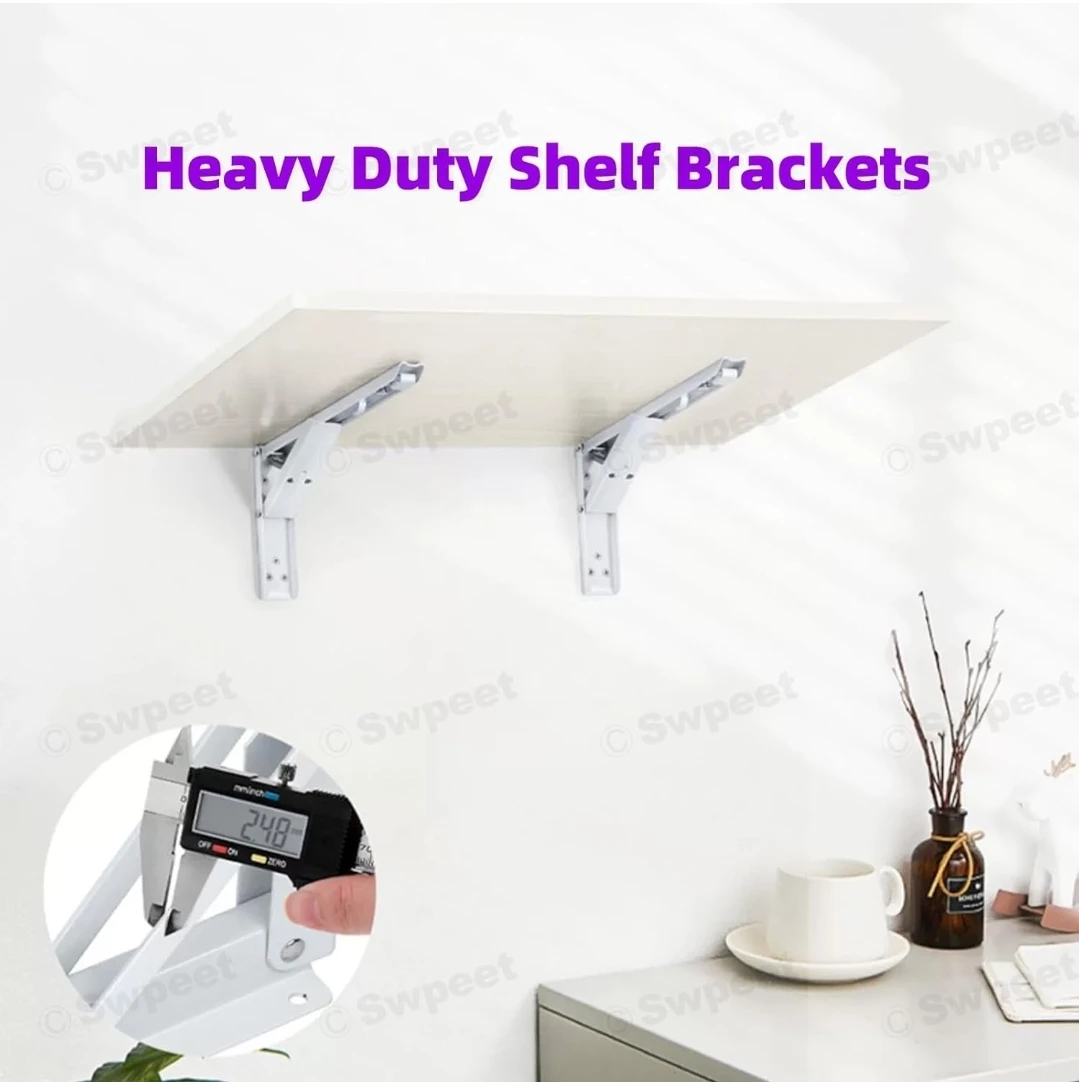 2 Pack 20" Folding Shelf Brackets - White - photo 5