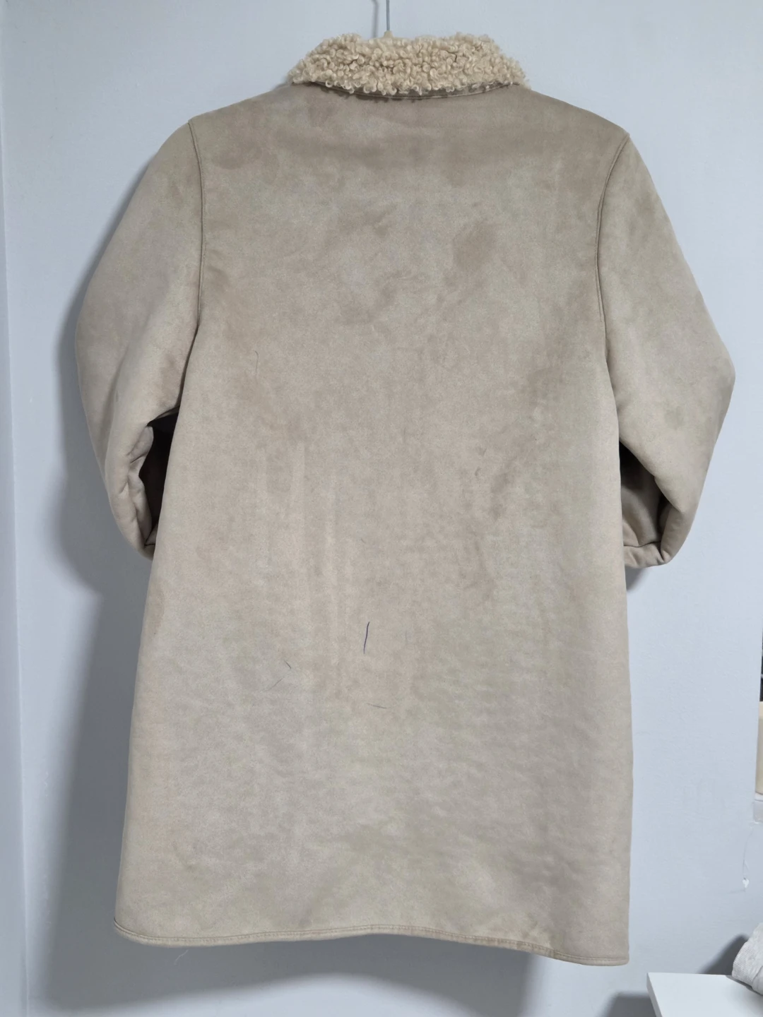 Zara Beige Faux Suede Sherpa Lined Coat - Size 13-14 - photo 5