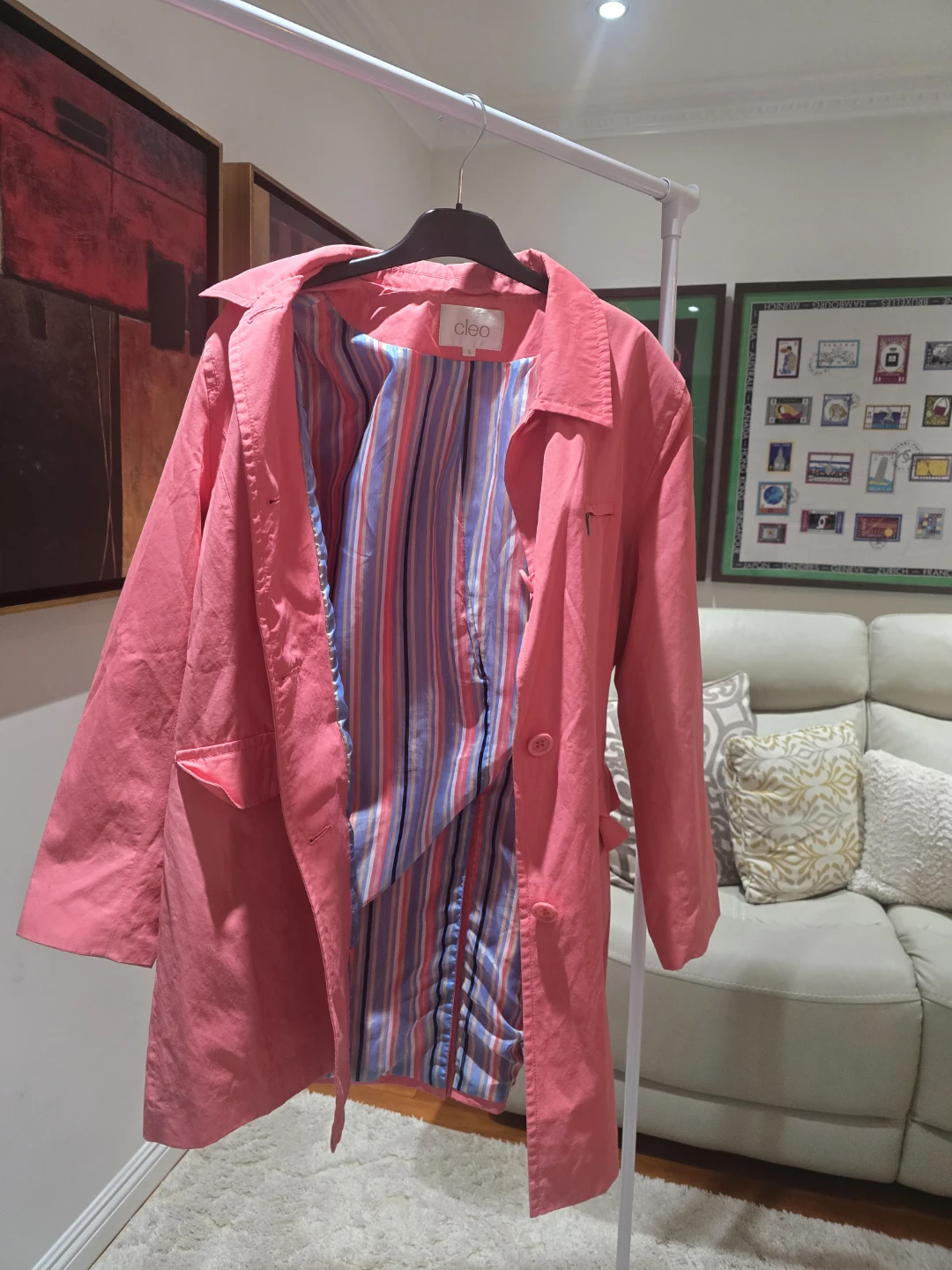 Cleo Women's Pink Trench Coat - photo 4