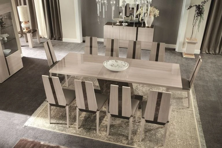 Alf Italia Modern Dining Table with Marble Base
