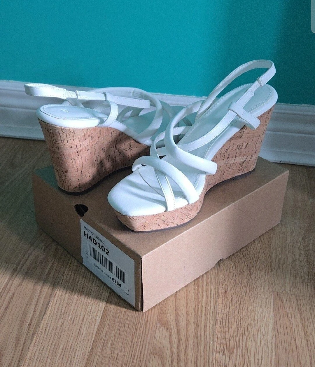 Coutgo Women's White Wedge Sandals