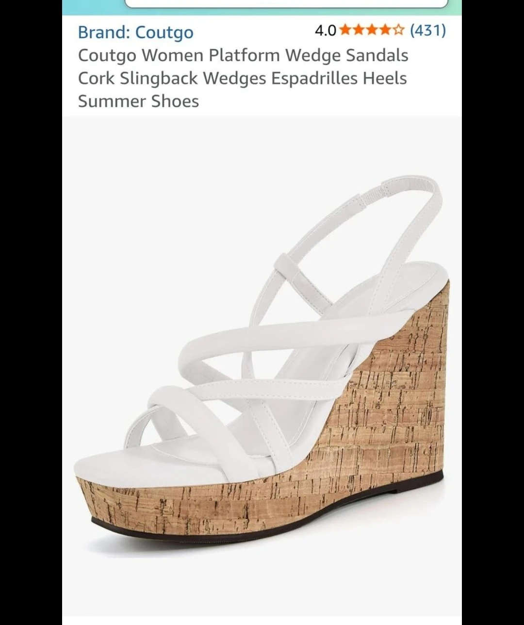 Coutgo Women's White Wedge Sandals - photo 5
