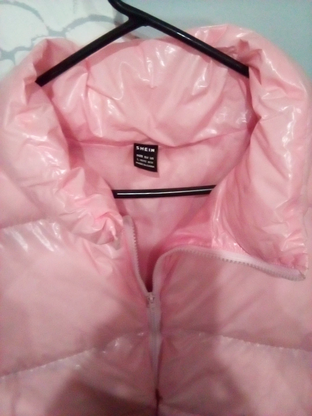 SHEIN Pink Shiny Puffer Jacket - photo 2