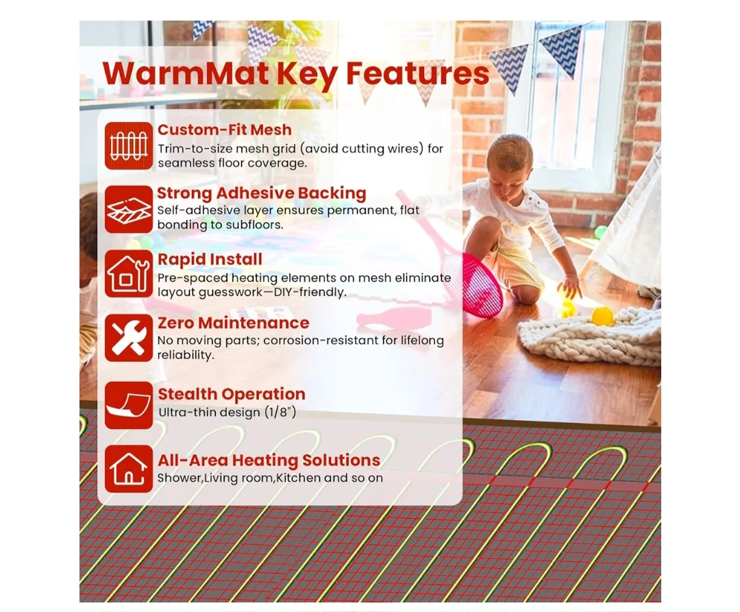 70 sqft HEATIT Warmmat Electric Radiant - photo 4