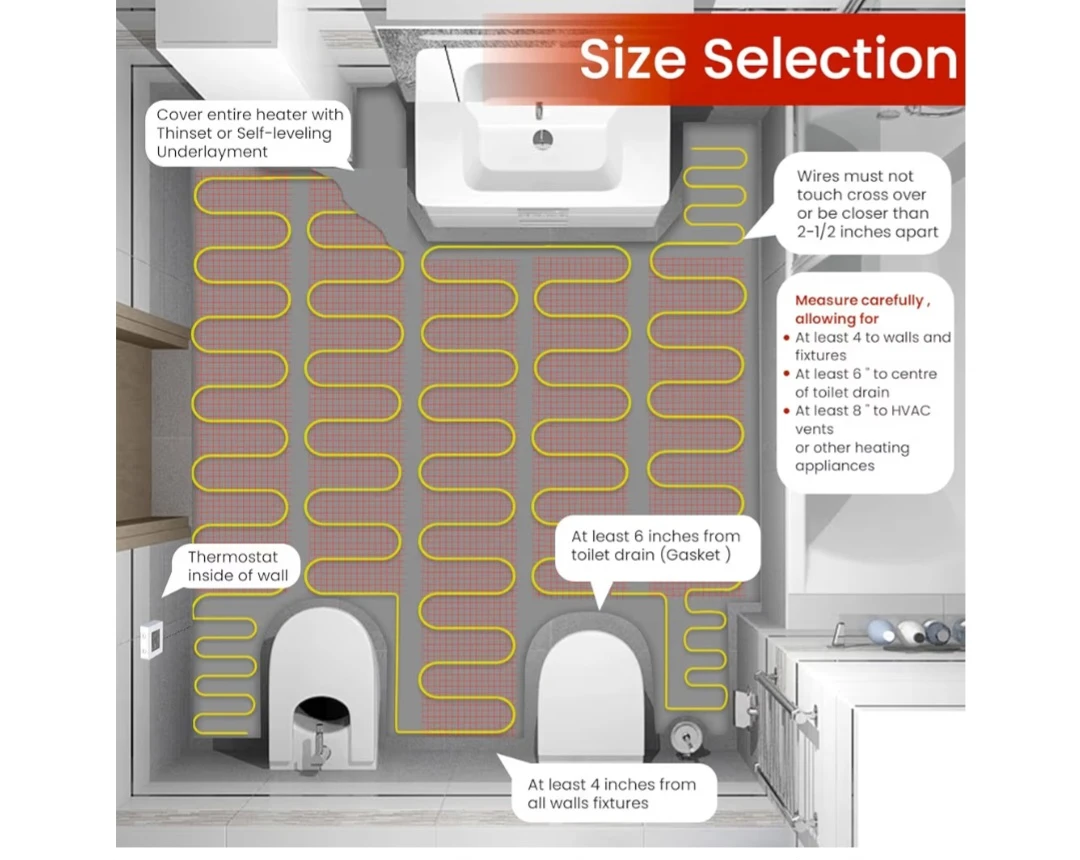 70 sqft HEATIT Warmmat Electric Radiant - photo 5
