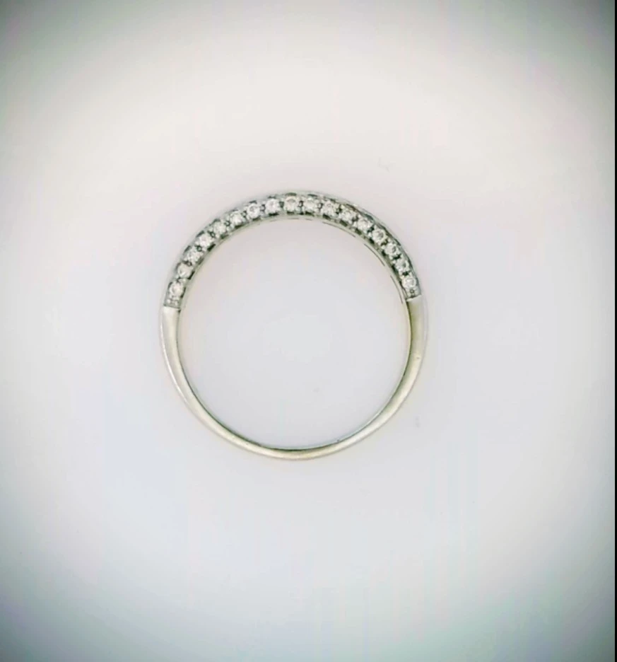 Stunning 14K White Gold Natural Diamond Half Eternity Band - photo 2
